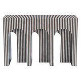Taara 48" Arched Console Table in Brown and White Bone Inlay from Home Trends & Design - Luna Furniture
