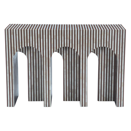 Taara 48" Arched Console Table in Brown and White Bone Inlay from Home Trends & Design - Luna Furniture