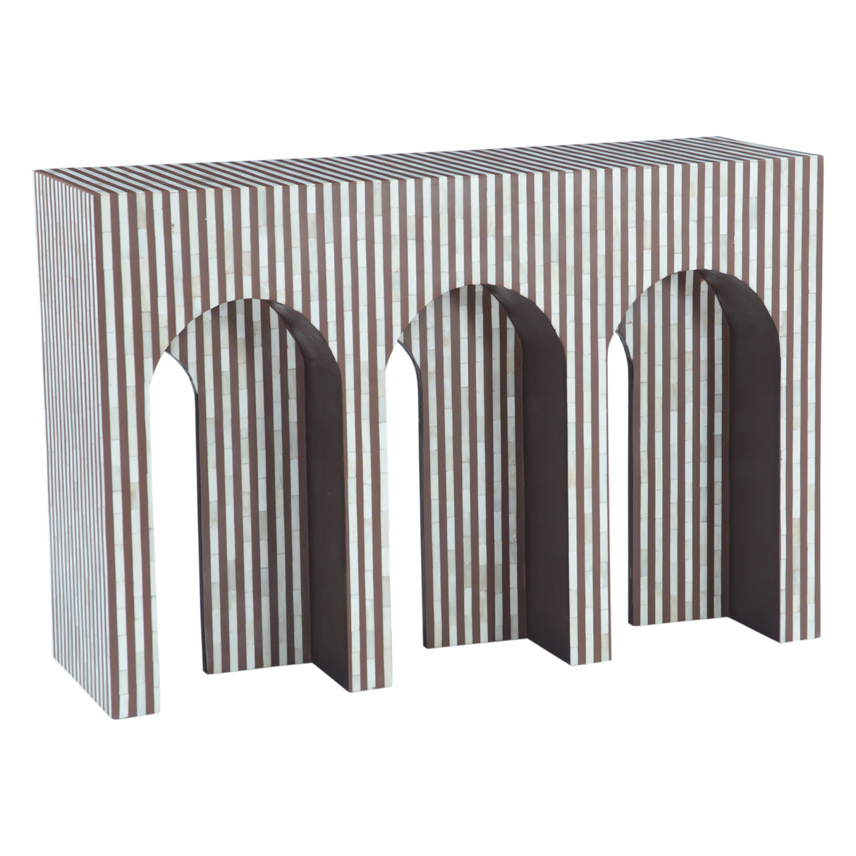 Taara 48" Arched Console Table in Brown and White Bone Inlay from Home Trends & Design - Luna Furniture