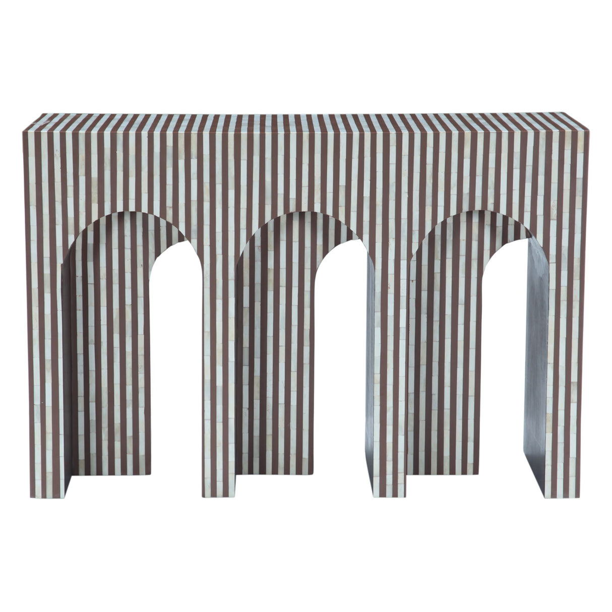 Taara 48" Arched Console Table in Brown and White Bone Inlay from Home Trends & Design - Luna Furniture