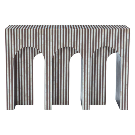 Taara 48" Arched Console Table in Brown and White Bone Inlay from Home Trends & Design - Luna Furniture