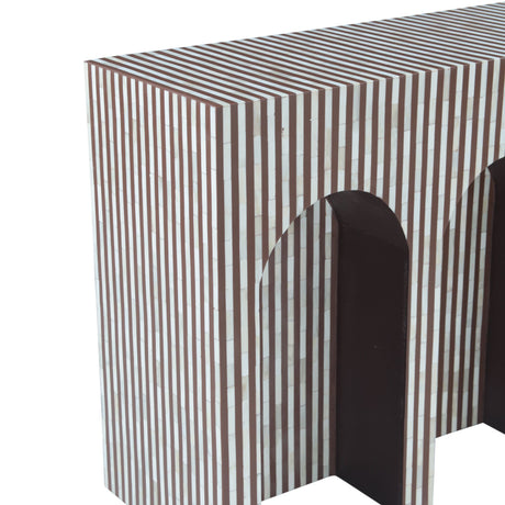 Taara 48" Arched Console Table in Brown and White Bone Inlay from Home Trends & Design - Luna Furniture