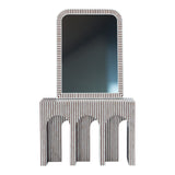 Taara 48" Mirror Frame in Brown and White Striped Pattern from Home Trends & Design - Luna Furniture