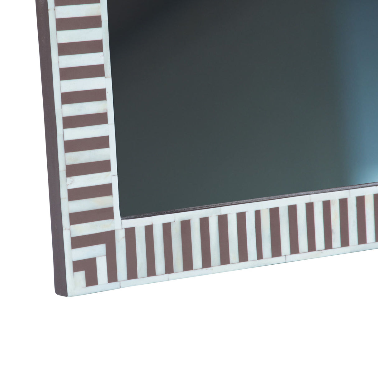 Taara 48" Mirror Frame in Brown and White Striped Pattern from Home Trends & Design - Luna Furniture