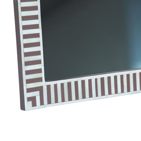 Taara 48" Mirror Frame in Brown and White Striped Pattern from Home Trends & Design - Luna Furniture
