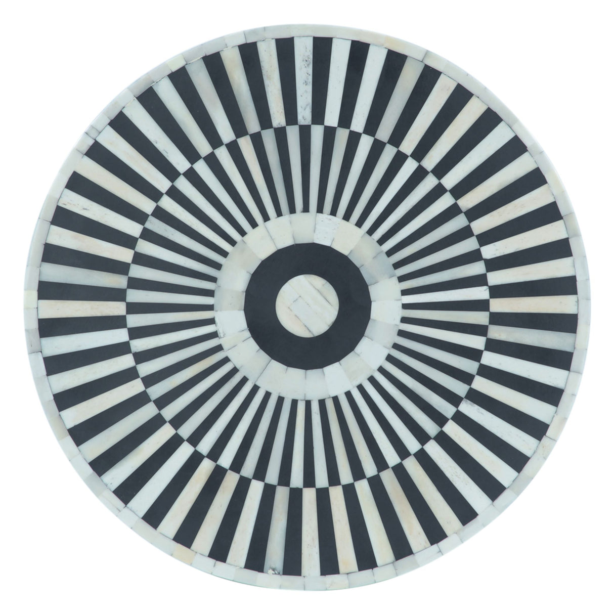 Taara 18" Round Side Table in Black and White Striped Pattern from Home Trends & Design - Luna Furniture