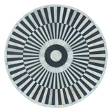 Taara 18" Round Side Table in Black and White Striped Pattern from Home Trends & Design - Luna Furniture
