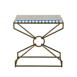 Taara 24" Side Table with Horn Inlay and Brass Base from Home Trends & Design - Luna Furniture