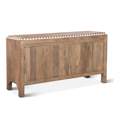 Tangiers 61" Six Drawer Dresser in Carved Natural White from Home Trends & Design - Luna Furniture