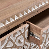 Tangiers 61" Six Drawer Dresser in Carved Natural White from Home Trends & Design - Luna Furniture