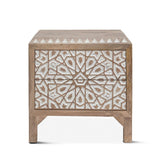 Tangiers 26" Nightstand in Carved Natural White from Home Trends & Design - Luna Furniture