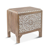 Tangiers 26" Nightstand in Carved Natural White from Home Trends & Design - Luna Furniture