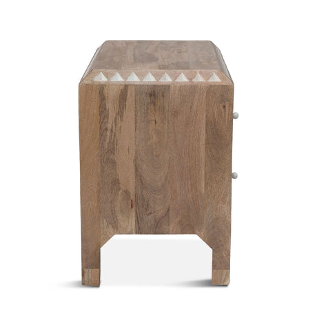 Tangiers 26" Nightstand in Carved Natural White from Home Trends & Design - Luna Furniture