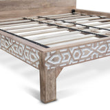 Tangiers King Bed in Carved Natural White from Home Trends & Design - Luna Furniture