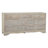 Taj 71" Dresser with Plinth Base in Carved Heirloom White from Home Trends & Design - Luna Furniture