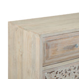 Taj 71" Dresser with Plinth Base in Carved Heirloom White from Home Trends & Design - Luna Furniture