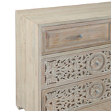 Taj 71" Dresser with Plinth Base in Carved Heirloom White from Home Trends & Design - Luna Furniture