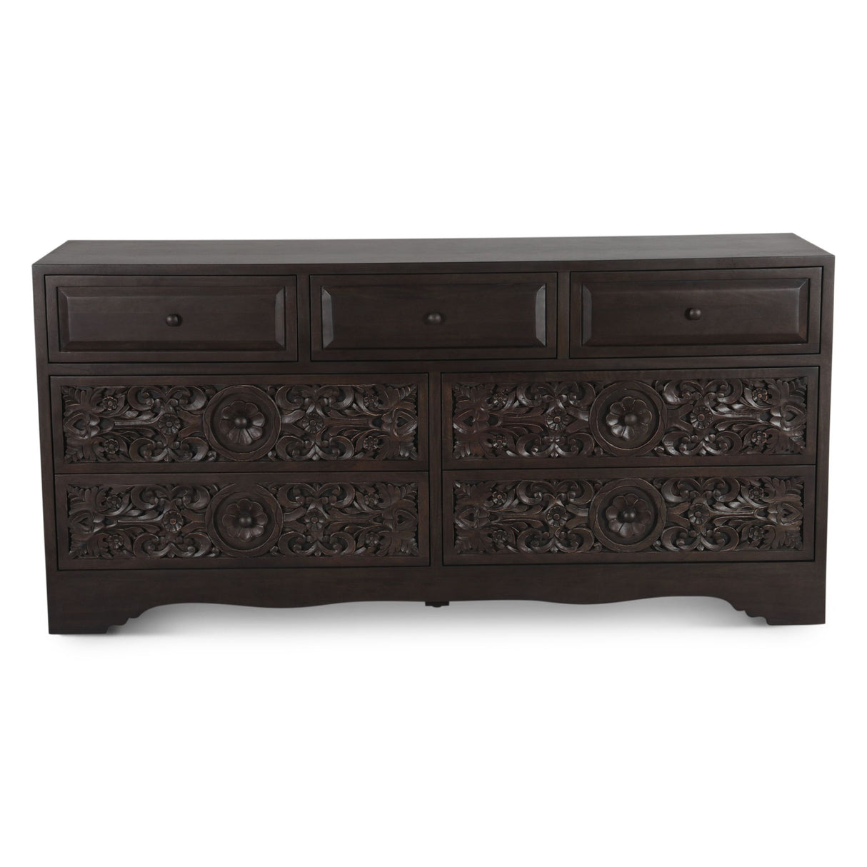 Taj 71" Dresser with Plinth Base in Vintage Brown from Home Trends & Design - Luna Furniture
