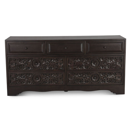 Taj 71" Dresser with Plinth Base in Vintage Brown from Home Trends & Design - Luna Furniture