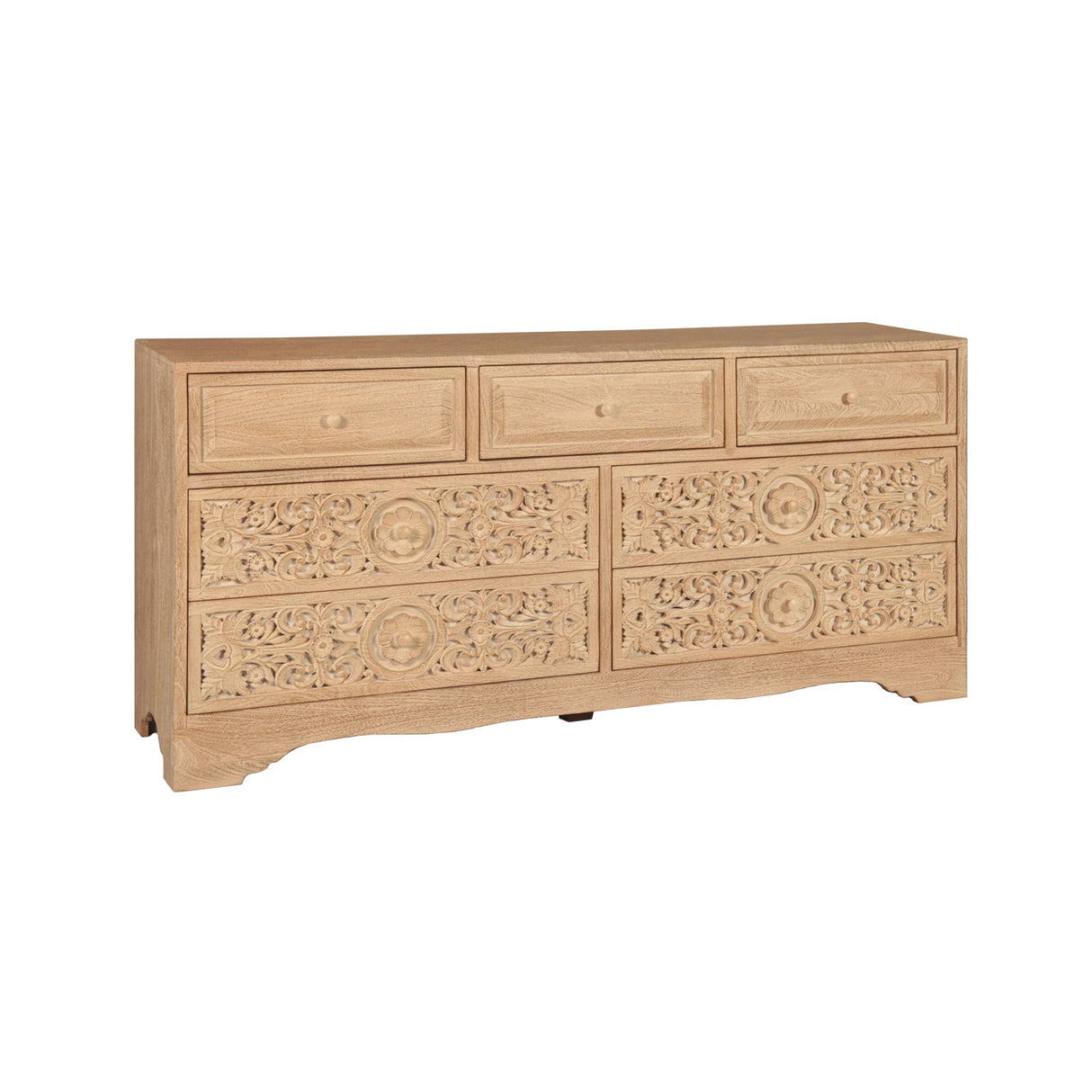 Taj 71" Dresser with Plinth Base in Whitewash from Home Trends & Design - Luna Furniture