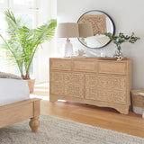 Taj 71" Dresser with Plinth Base in Whitewash from Home Trends & Design - Luna Furniture