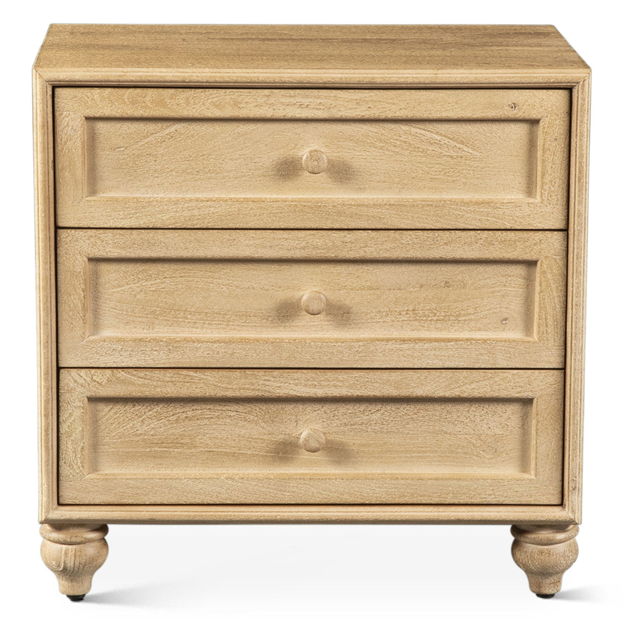 Taj 28" Three Drawer Nightstand in Whitewash from Home Trends & Design - Luna Furniture