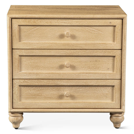 Taj 28" Three Drawer Nightstand in Whitewash from Home Trends & Design - Luna Furniture