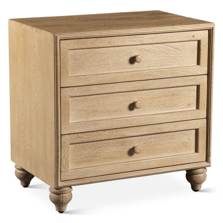 Taj 28" Three Drawer Nightstand in Whitewash from Home Trends & Design - Luna Furniture