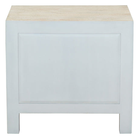 Taj 26" Nightstand with Plinth Base in Carved Heirloom White from Home Trends & Design - Luna Furniture