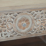 Taj 26" Nightstand with Plinth Base in Carved Heirloom White from Home Trends & Design - Luna Furniture