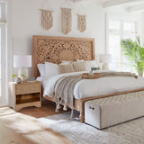 Taj 26" Nightstand with Plinth Base in Whitewash from Home Trends & Design - Luna Furniture