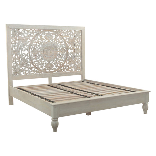 Taj King Bed in Carved Heirloom White