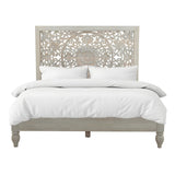 Taj King Bed in Carved Heirloom White from Home Trends & Design - Luna Furniture