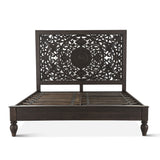Taj King Bed in Hand Carved Vintage Brown from Home Trends & Design - Luna Furniture