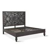 Taj King Bed in Hand Carved Vintage Brown from Home Trends & Design - Luna Furniture