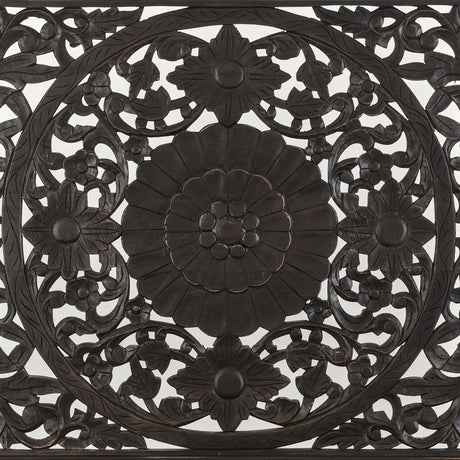 Taj King Bed in Hand Carved Vintage Brown from Home Trends & Design - Luna Furniture