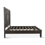 Taj King Bed in Hand Carved Vintage Brown from Home Trends & Design - Luna Furniture