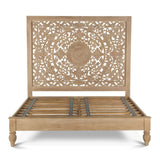 Taj King Bed in Hand Carved Whitewash from Home Trends & Design - Luna Furniture