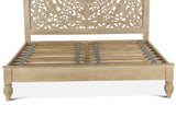 Taj King Bed in Hand Carved Whitewash from Home Trends & Design - Luna Furniture
