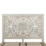 Taj Queen Bed in Hand Carved Heirloom White from Home Trends & Design - Luna Furniture