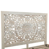 Taj Queen Bed in Hand Carved Heirloom White from Home Trends & Design - Luna Furniture