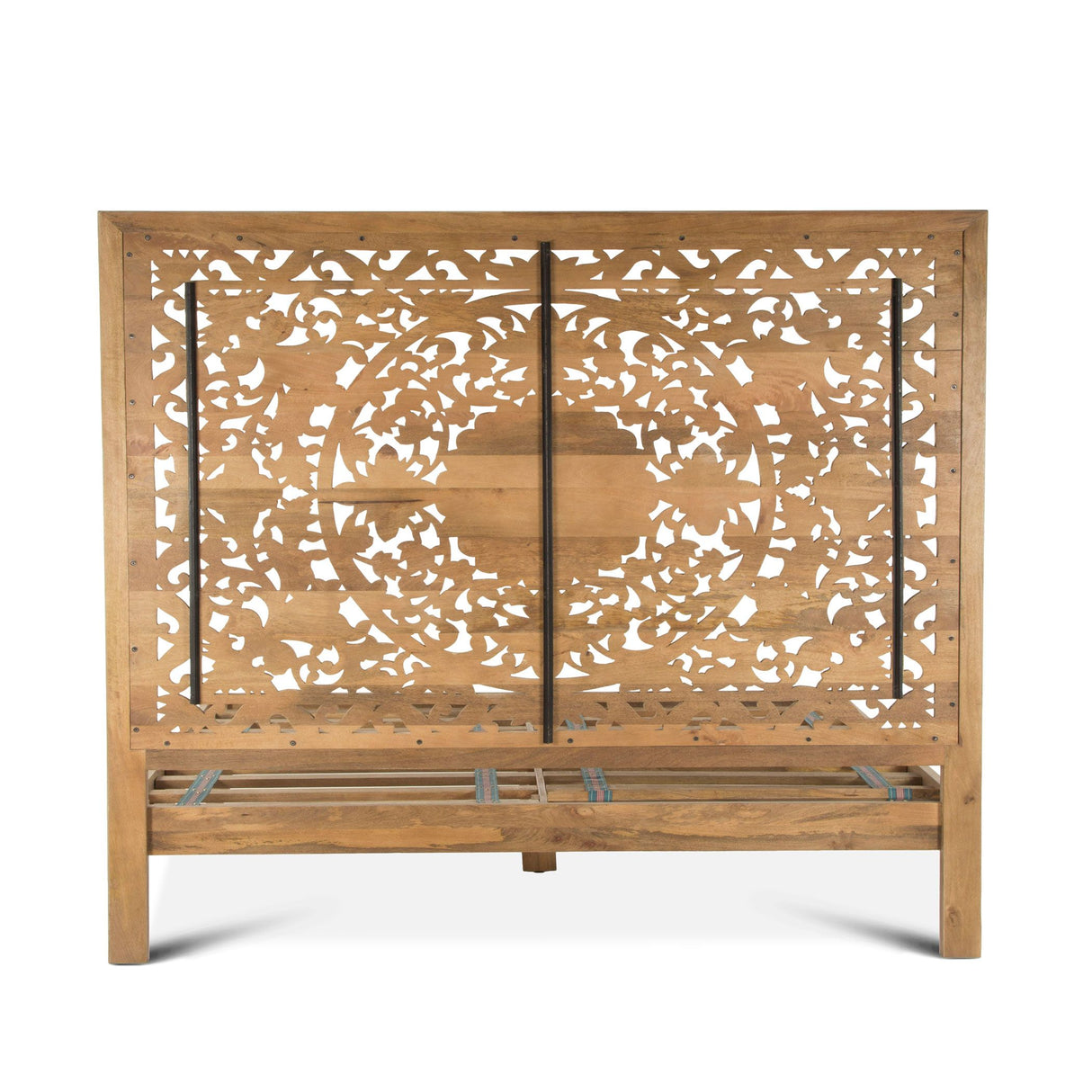 Taj Queen Bed in Hand Carved Whitewash from Home Trends & Design - Luna Furniture