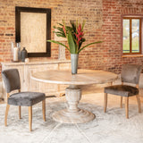 Taj 60" Round Dining Table in Heirloom White from Home Trends & Design - Luna Furniture