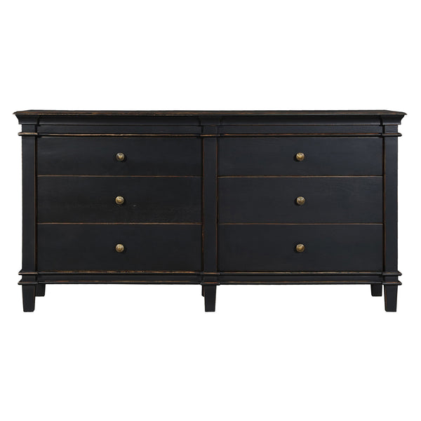 Turin 70" Dresser in Distressed Black