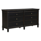 Turin 70" Dresser in Distressed Black from Home Trends & Design - Luna Furniture