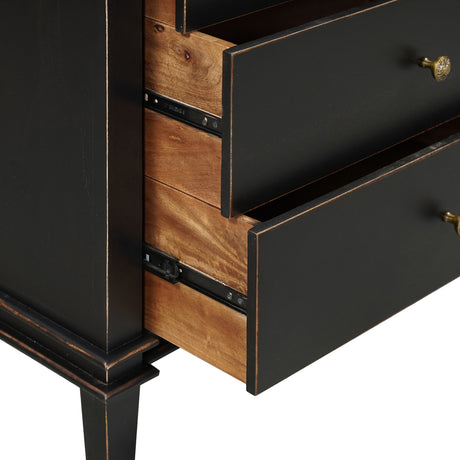 Turin 70" Dresser in Distressed Black from Home Trends & Design - Luna Furniture