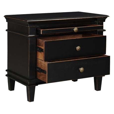 Turin 30" Nightstand in Distressed Black from Home Trends & Design - Luna Furniture