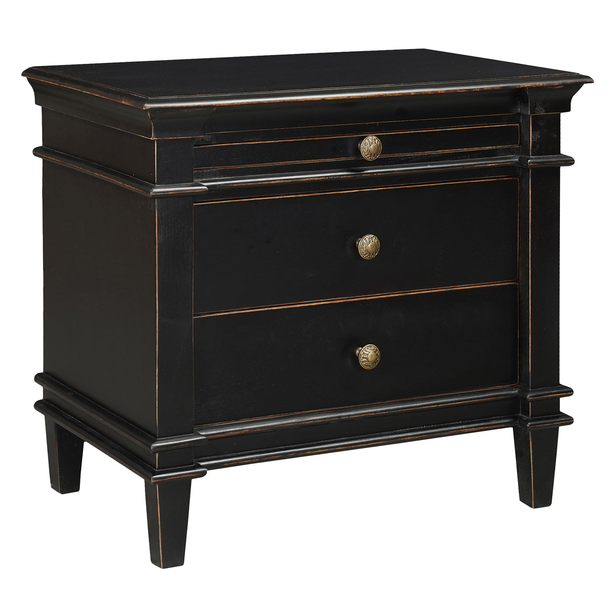 Turin 30" Nightstand in Distressed Black from Home Trends & Design - Luna Furniture