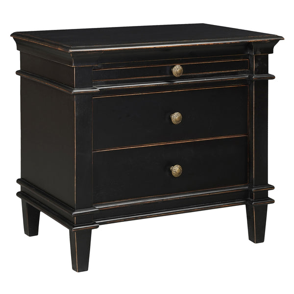 Turin 30" Nightstand in Distressed Black