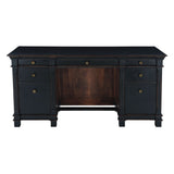 Turin 66" Distressed Black Office Desk